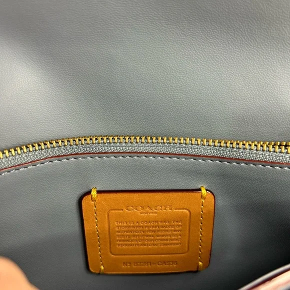 Coach Signature Denim Blue Crossbody Bag - Picture 3 of 7